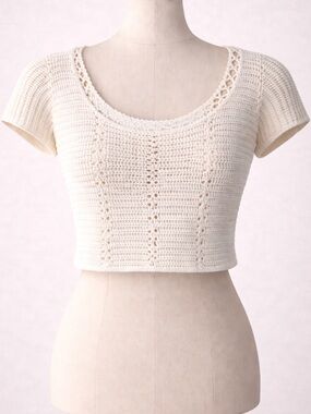 Double Zero White Knit Crop Top